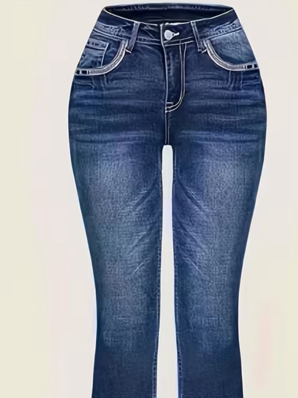 Classic High-Waist Women's Blue Denim Jeans